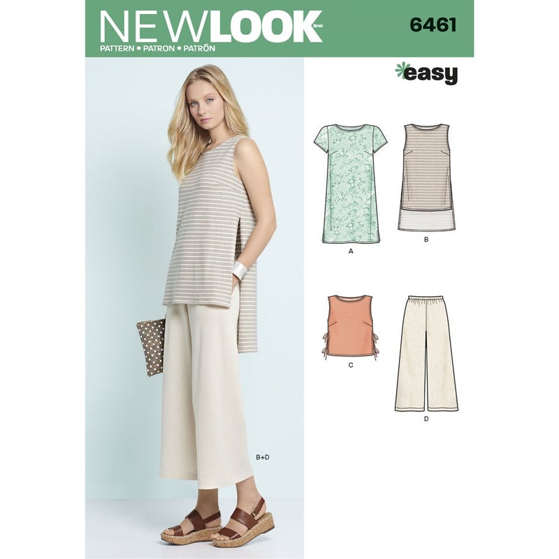 NEW LOOK Patterns Misses' Dress, Tunic, Top and Cropped Pants A (6-8-10-12-14-16-18) 6461 - Image 1